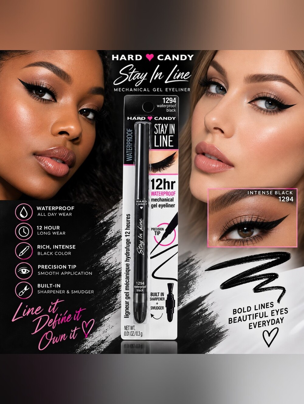 Hard Candy Stay In Line Mechanical Gel Eyeliner — Waterproof Black